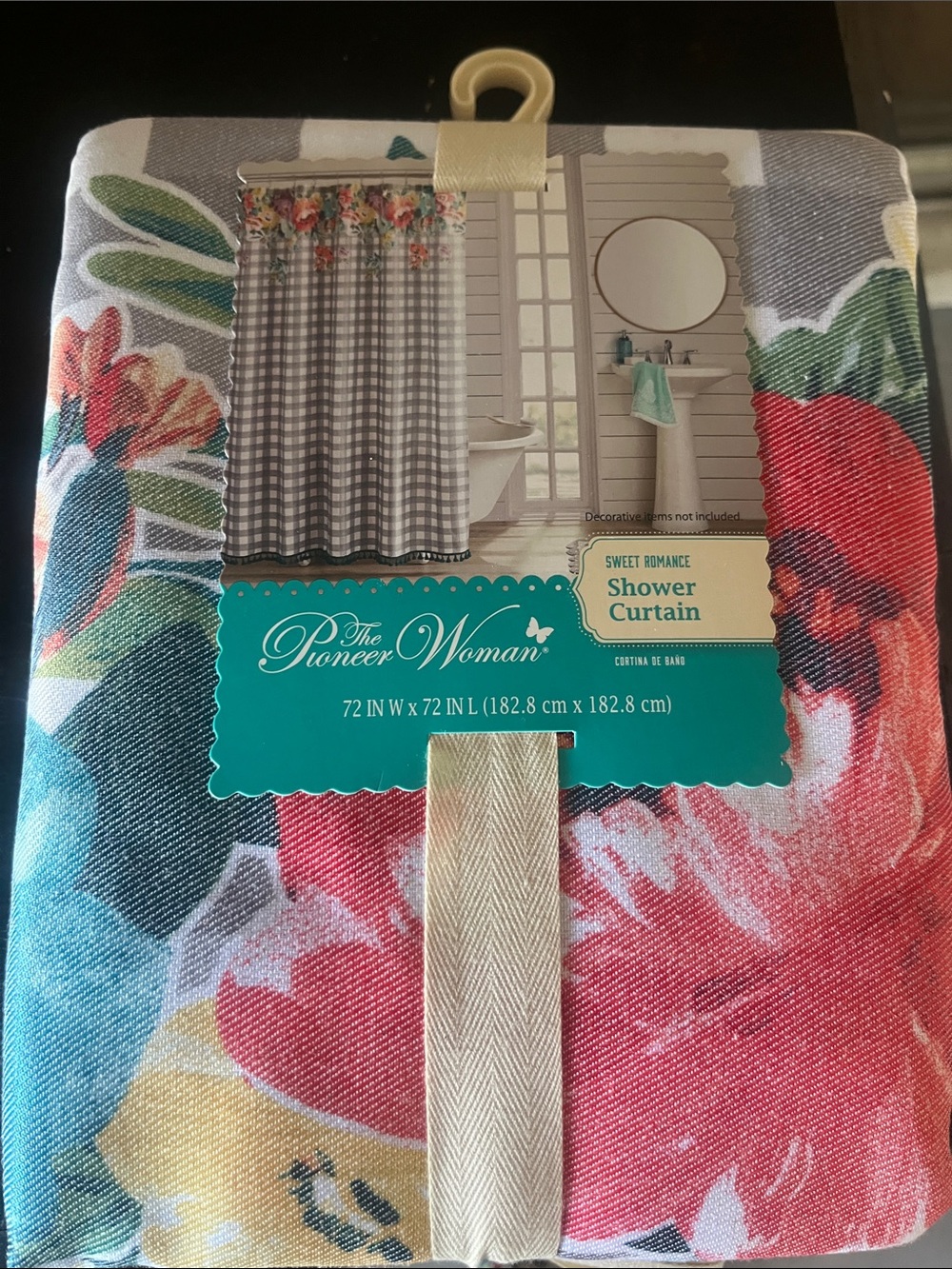 The Pioneer Woman Floral Multicolor Shower Curtain - Pink Red Green Blue Yellow